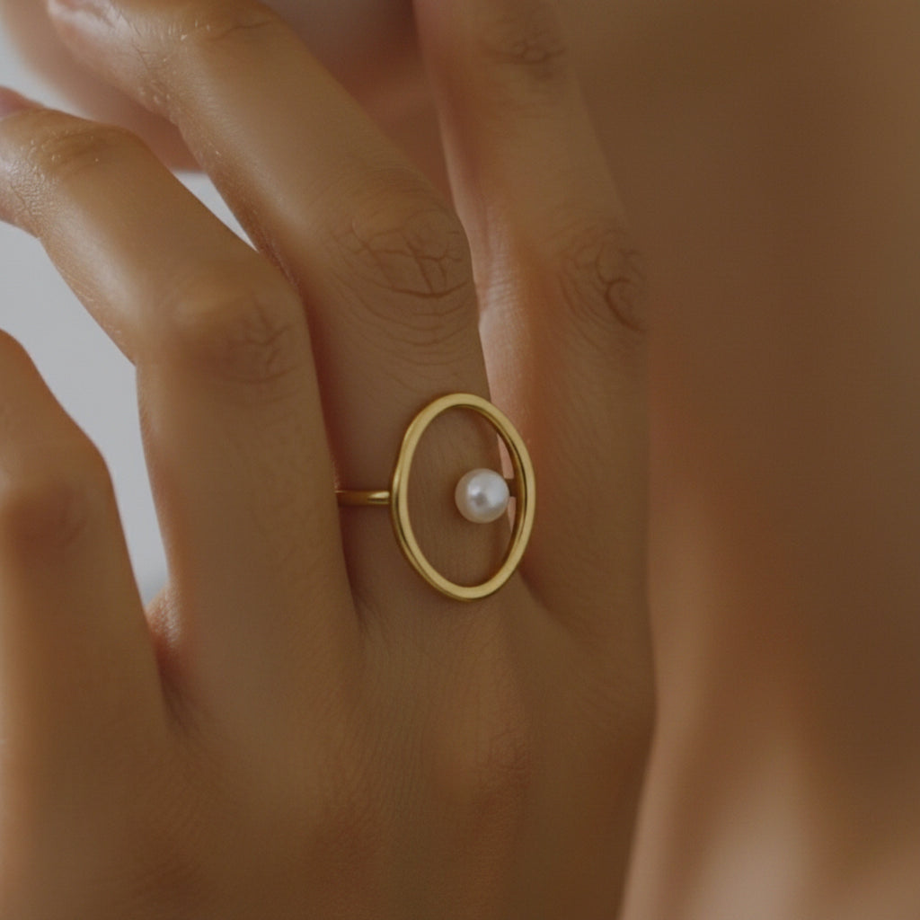 Orbit Pearl Ring