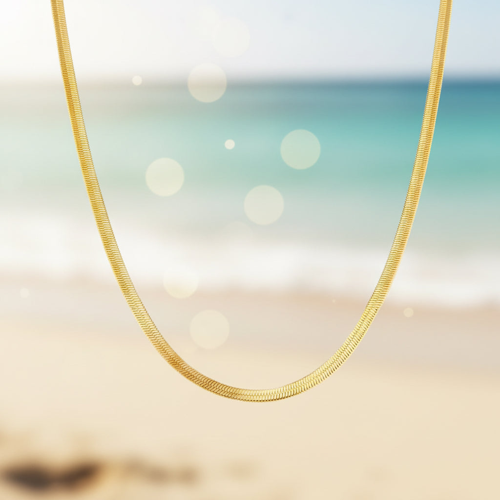 Serene Herringbone Chain Necklace