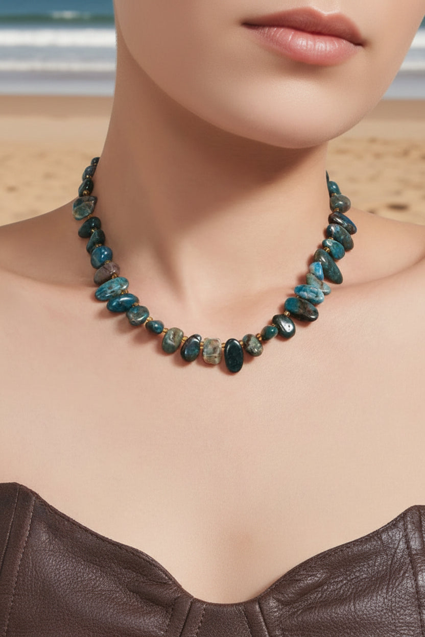 Tidal Apatite Stone Necklace