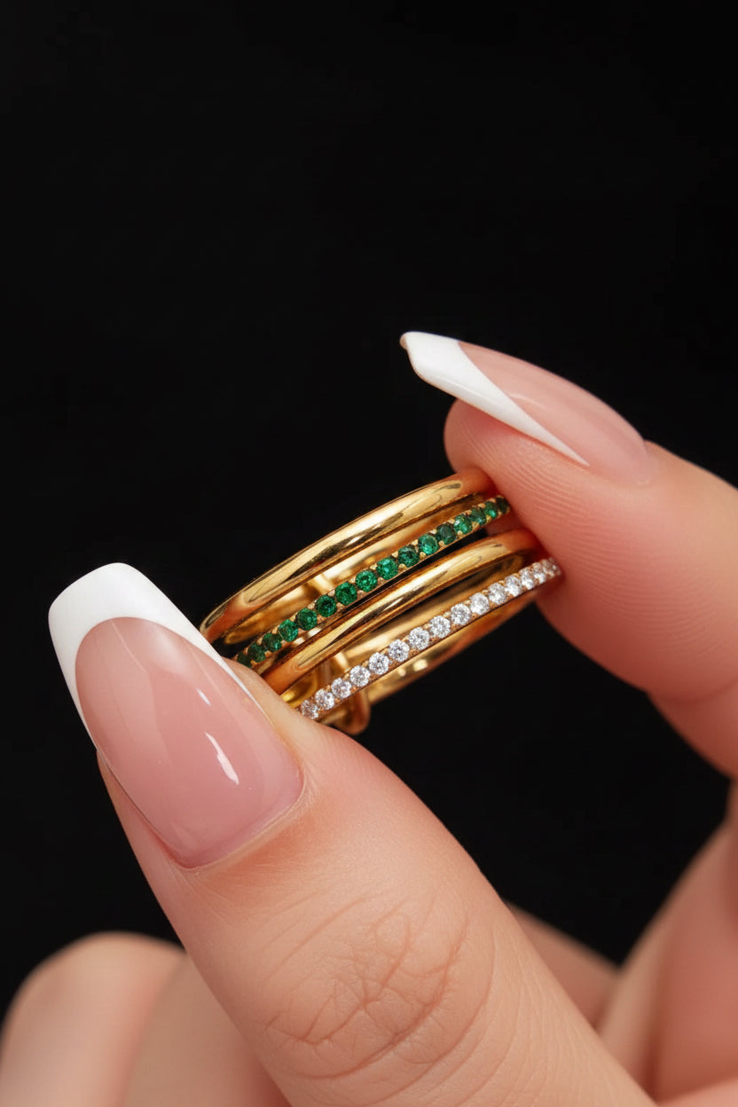 Emerald Orbit Ring