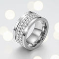 Double Row Crystal Band Ring