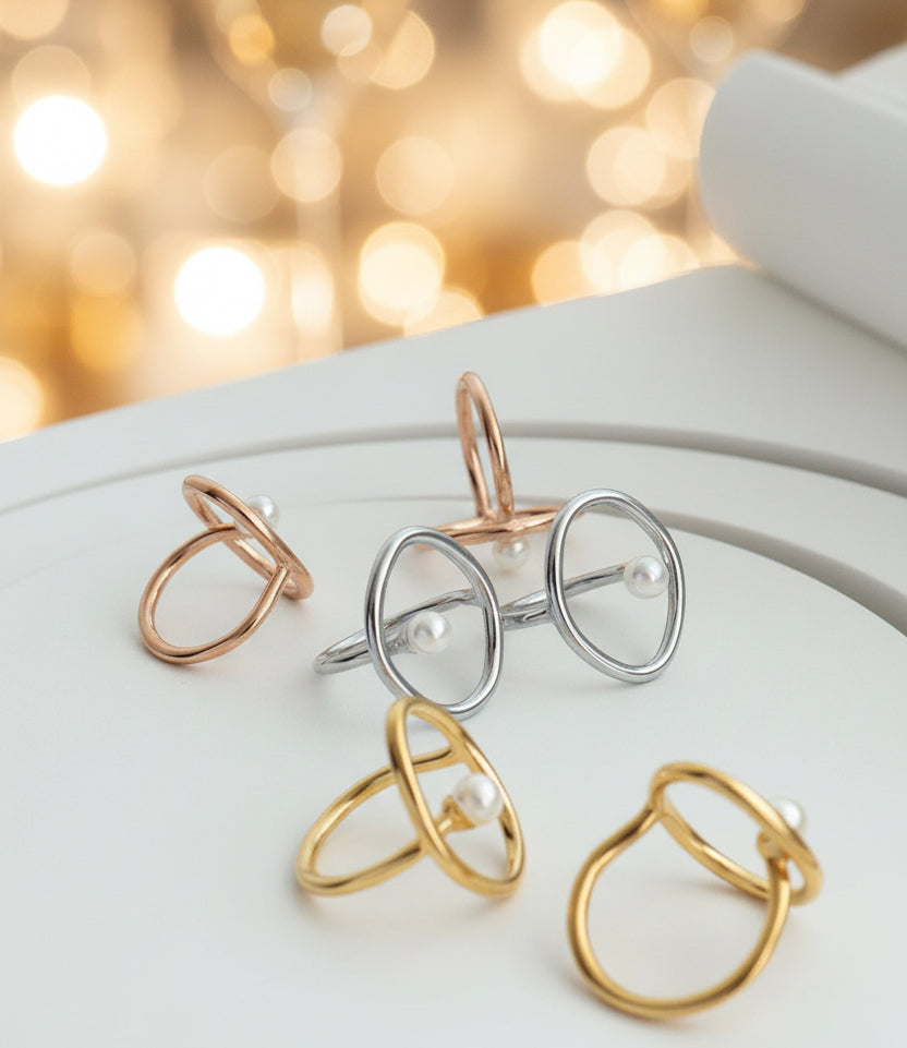 Orbit Pearl Ring
