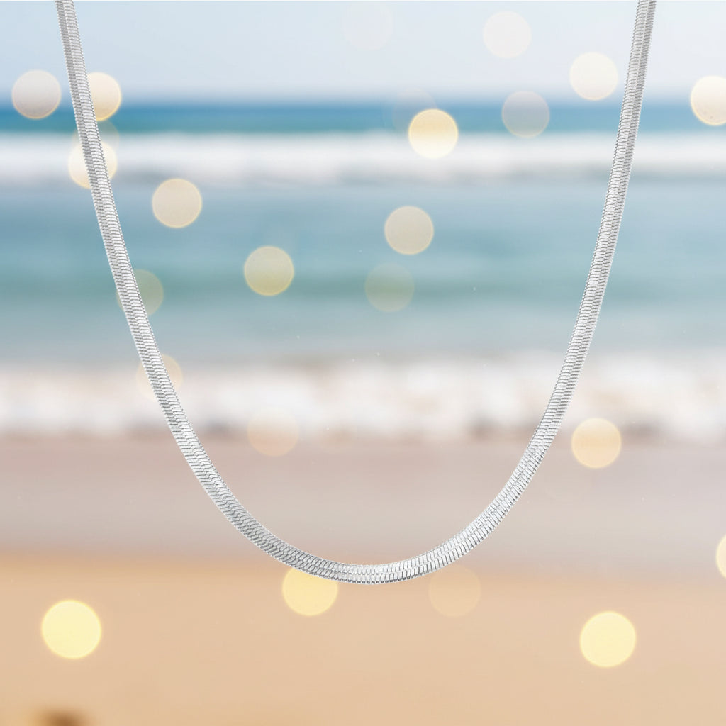 Serene Herringbone Chain Necklace