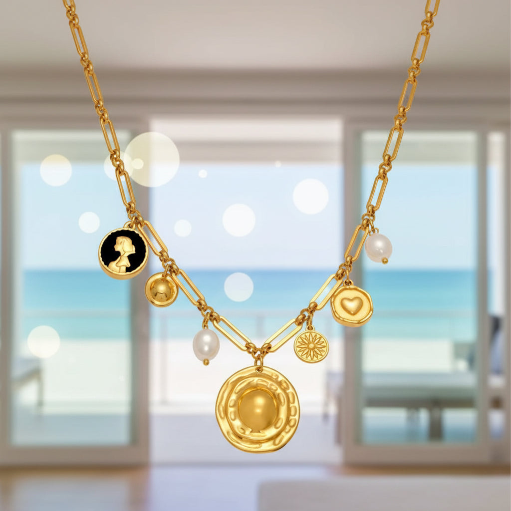 Golden Tides Charm Necklace