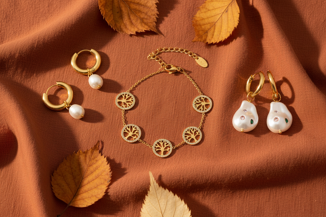 Joyas MELUX flat lay otoño